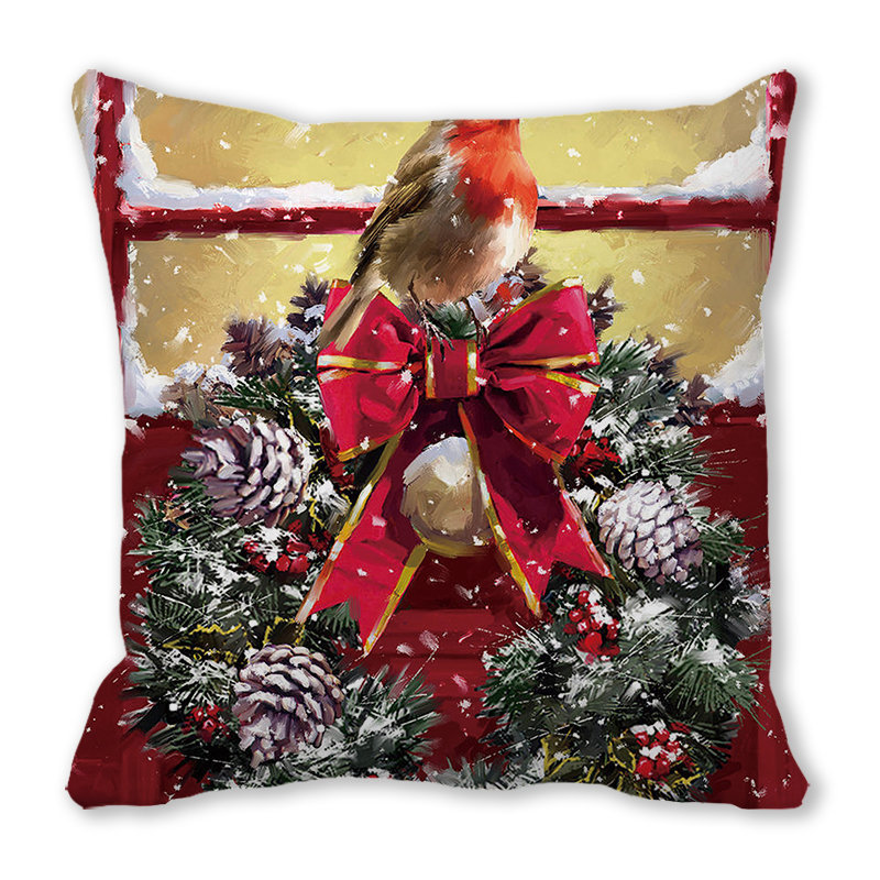 Merry Christmas Merry Christmas encrypted peach skin velvet home decoration sofa cushion pillow ZT402
