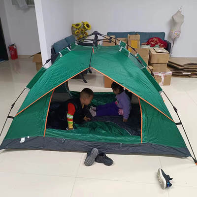 Amazon Foldable Camping Tent Fake Double Layer Tent Fully Automatic 2 Doors Windowless Quick Opening Camping Tent Outdoor