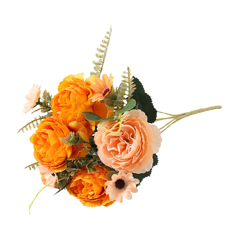 Imitation flower European peony flower fake flower small daisy home living room decoration wedding factory wholesale photography