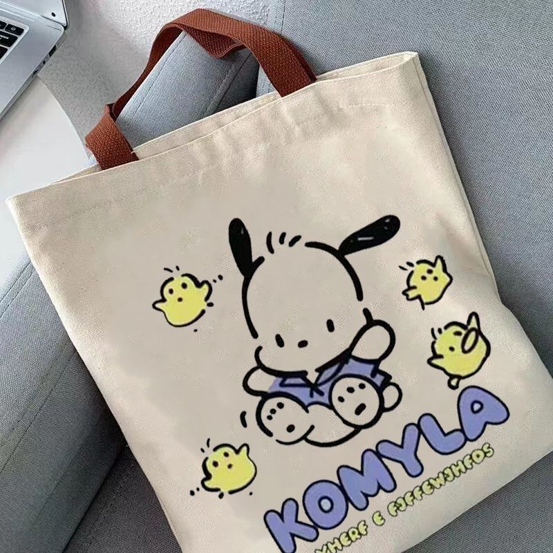 Canvas Bag Women's ins Mori Style High-face Value Niche Cartoon Shoulder Bag Large Capacity Book Bag for Going Out