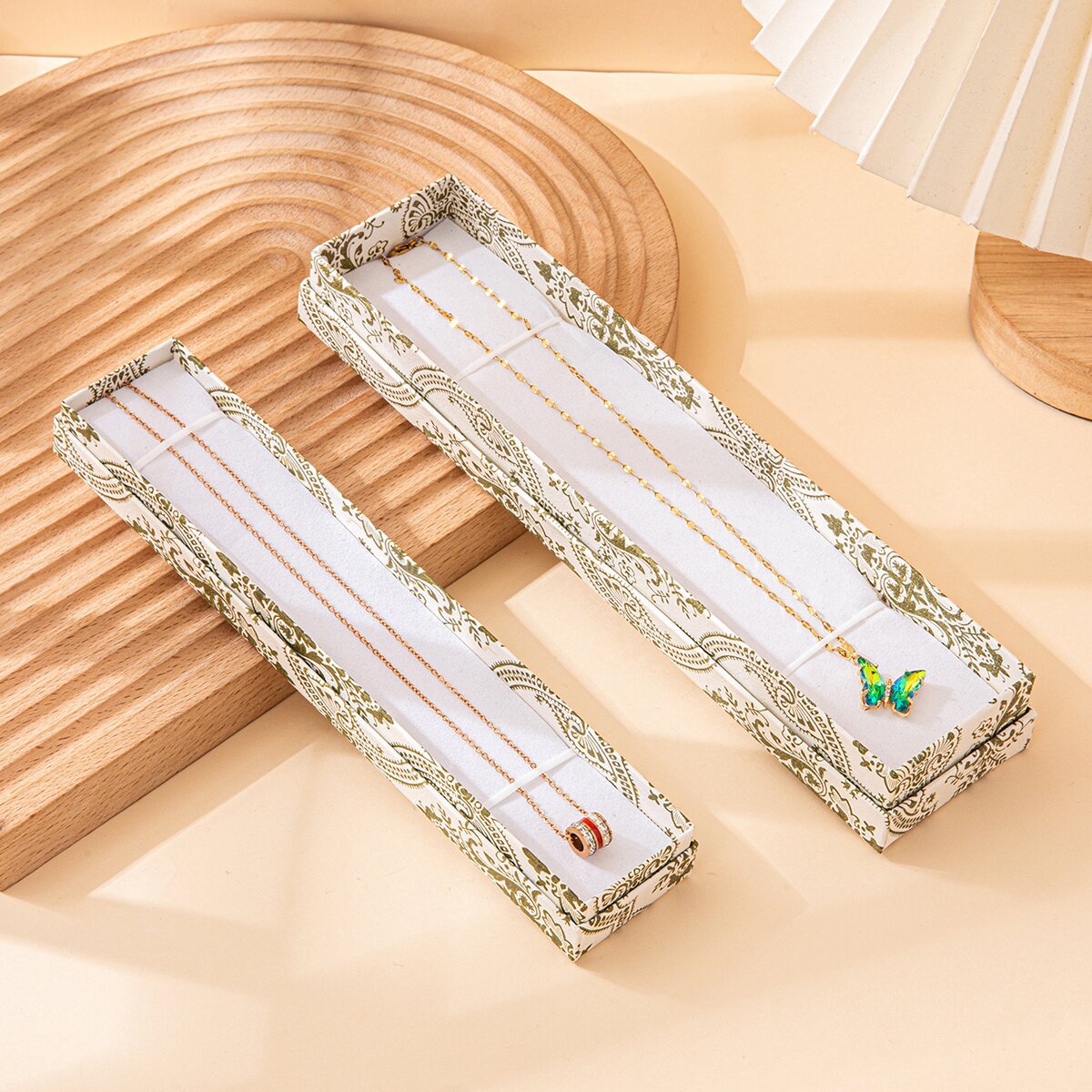 Factory in stock wholesale rectangular jewelry necklace box hairpin jewelry box bookmark pen box bow jewelry gift box