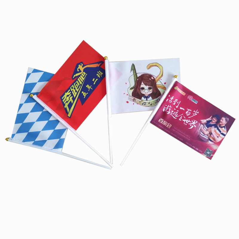 Triangle flag holding small red flag small colorful flag kindergarten morning exercise flag hand waving flag Primary School students dance flag advertisement