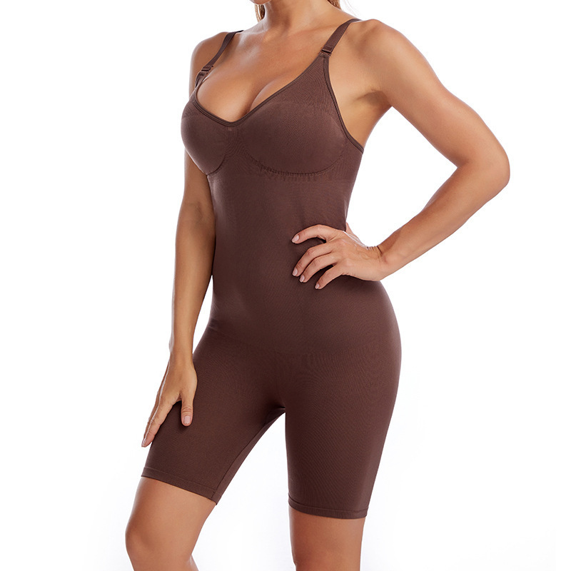 Cross-border Body-shaping One-piece Underwear Women's Seamless Belly-lifting Hip-lifting Corset European and American Large Size Body-shaping Bra with Sling