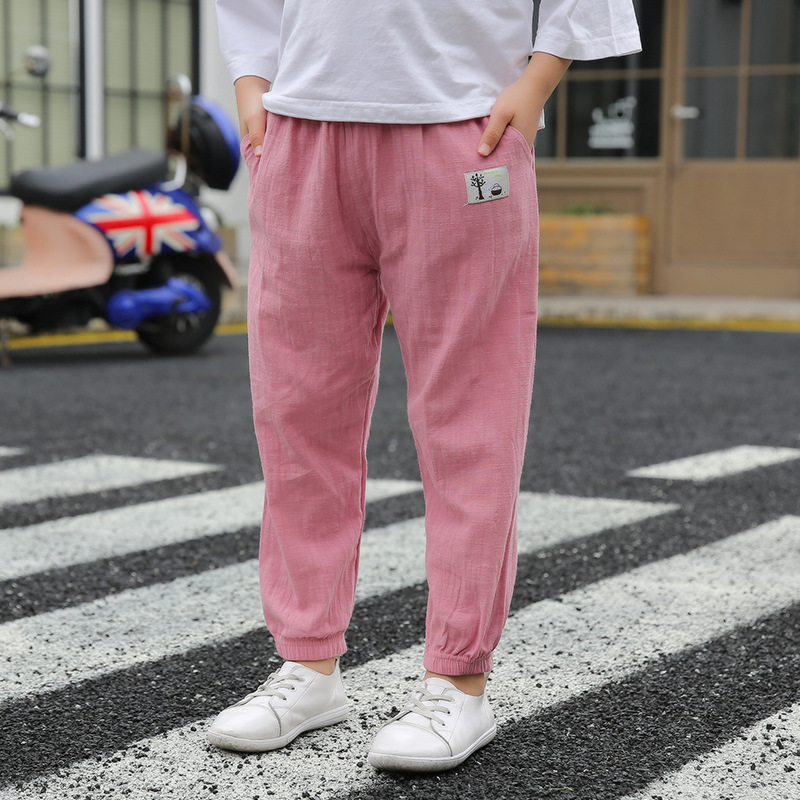 Children's Pants Spring and Summer Thin Children's Loose Leisure Sports Anti-mosquito Pants Children's Pocket Outer Wear Long Pants Wholesale