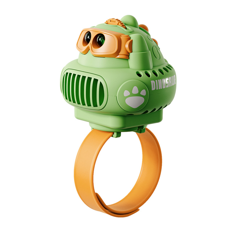 Children's cartoon dinosaur Watch fan projection USB charging mini leafless wrist fan student gift wholesale