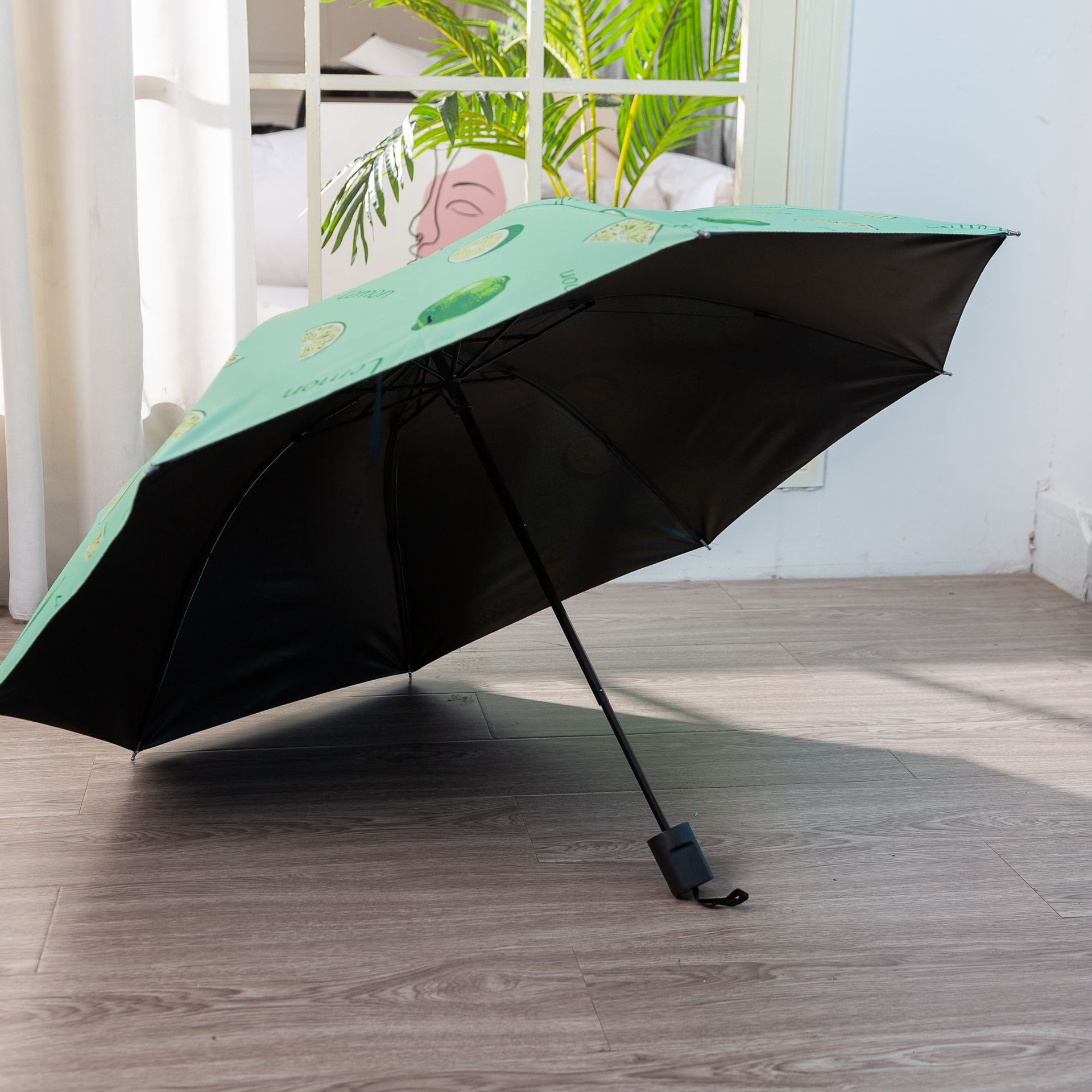 Full-automatic fruit umbrella three-fold UV-proof Daisy thickened vinyl umbrella UV bear sun umbrella