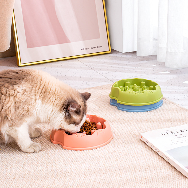 Pet Slow Food Bowl Dog Slow Food Feeder Cat Feeder Anti-slip Anti-knock Dog Slow Food Bowl Large Capacity Cat Bowl