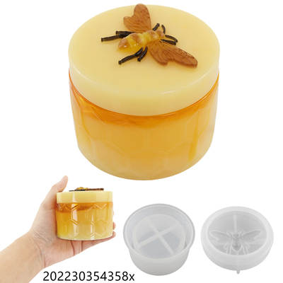 diy Crystal Glue Epoxy Resin Bee Honey Jar Jewelry Box Storage Jar Mirror Silicone Mold