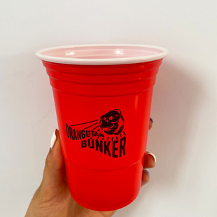 Big customer disposable red plastic cup printed logo party cup bar special cup red solo cup