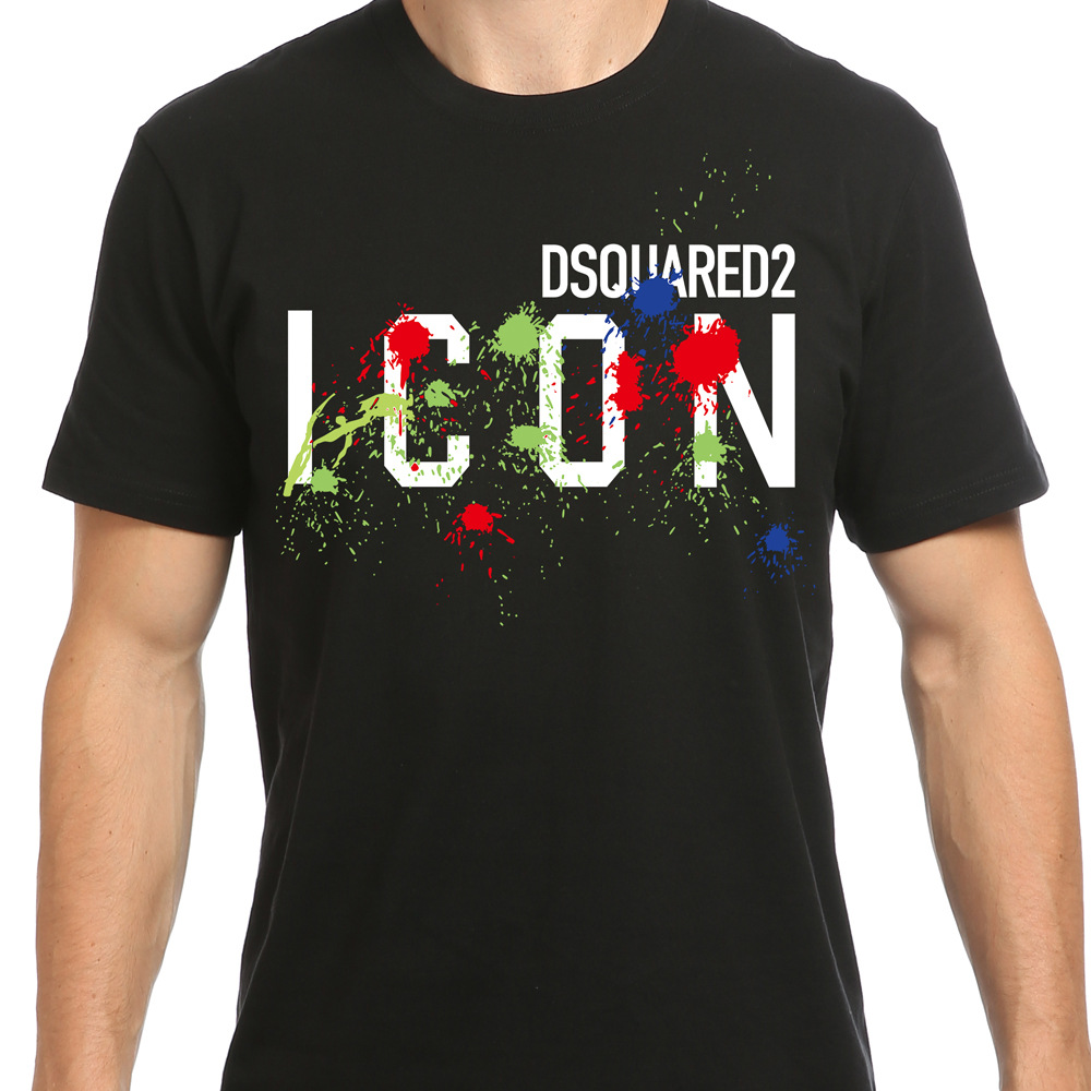 Men's Youth Summer DSQ2 Trendy Brand T-Shirt Short-sleeved Heavy Cotton Cross-border Supply T-Shirt Men's Simple Casual Top