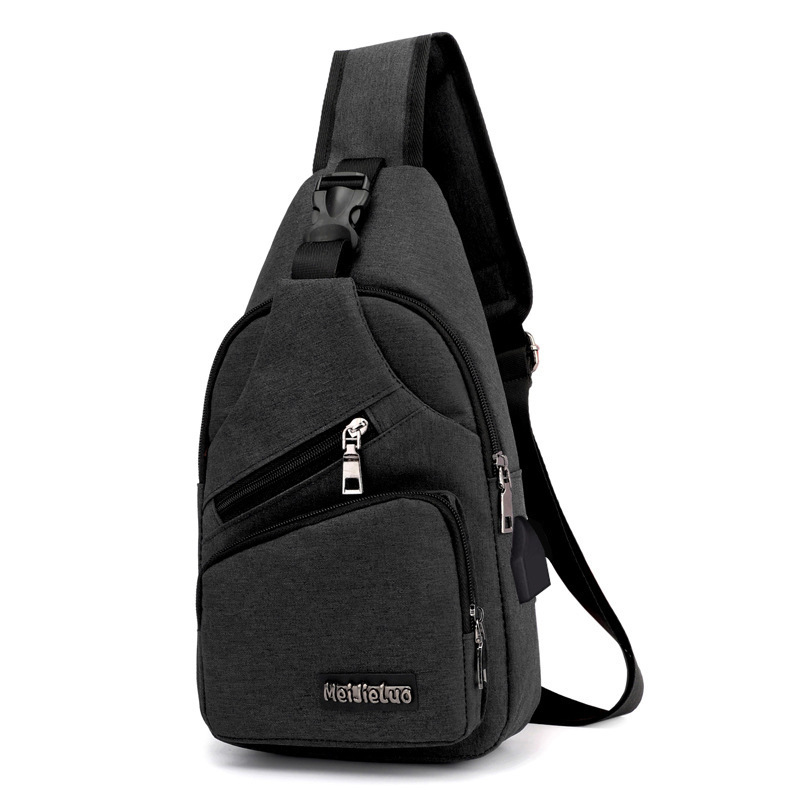Printable LOGO Casual Chest Bag New Simple USB Rechargeable Men's Shoulder Bag Sports Commuter Crossbody Bag