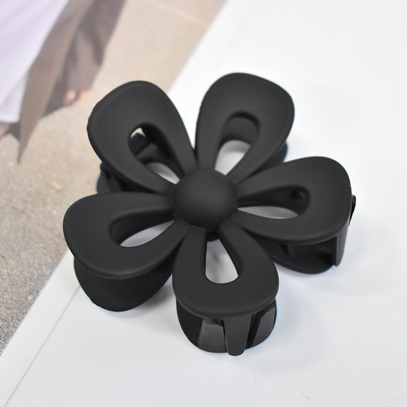 Cross-border  new plastic large flower scratch clip seamless spray paint frosted hair claw clip shark clip wholesale_voghion.com