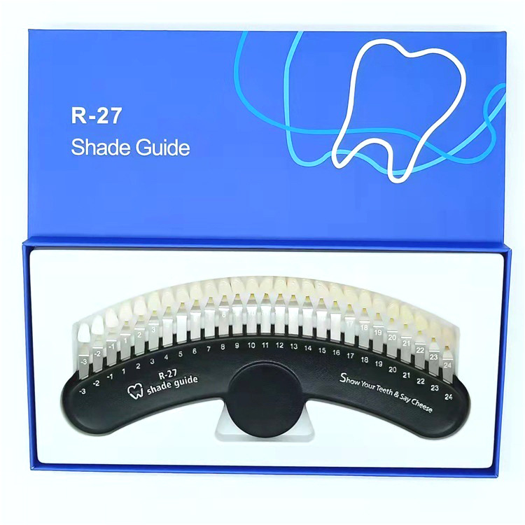 Tooth color comparison card round/long strip paper PVC long strip tooth color contrast card [spot wholesale]]