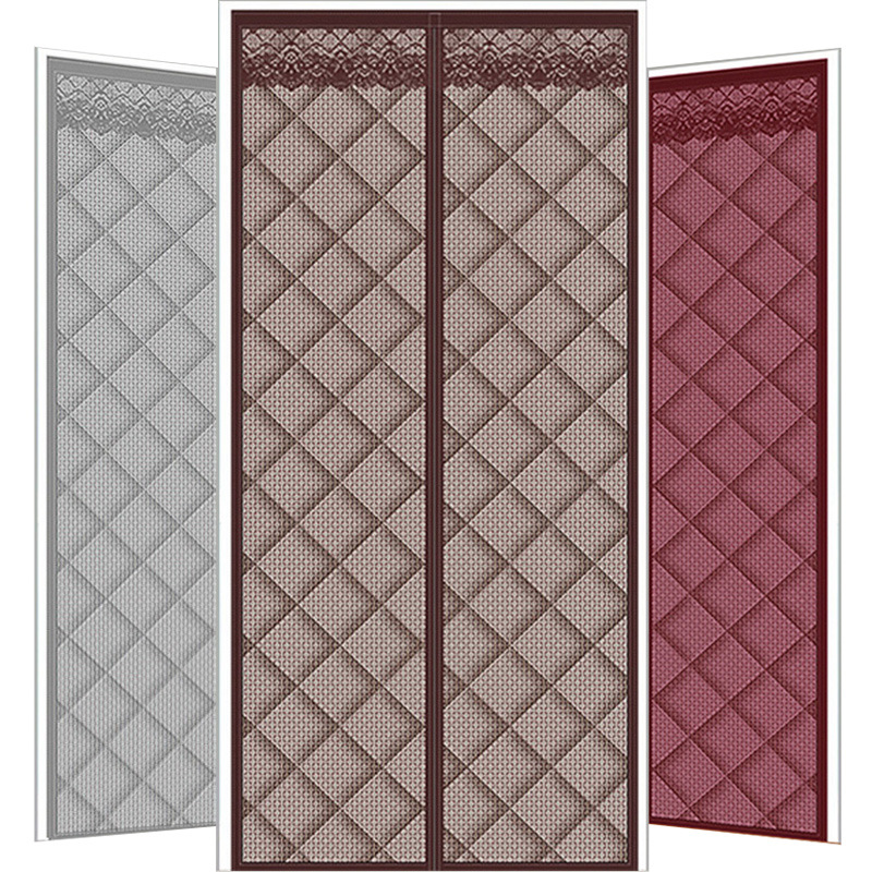 Cotton door curtain thickened rural winter cold-proof warm punch-free household sealed windproof air conditioning heat insulation waterproof self-priming