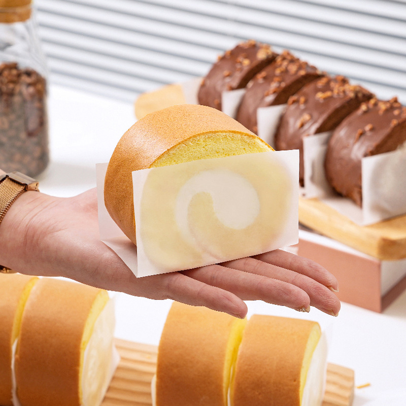 Cake Roll Separator Paper Swiss Roll Oil-proof Oil-proof Hand-grip Paper Baking Square Cake Roll Special Edge Packaging Bracket