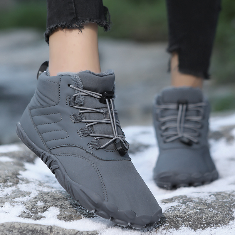 Winter new warm cotton-padded shoes for couples outdoor leisure hiking sneaker fleece-lined thickened mid-top men's snow boots