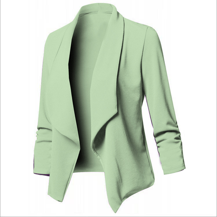  Amazon best-selling European and American slim long-sleeved solid color double-layer collar lapel blazer jacket