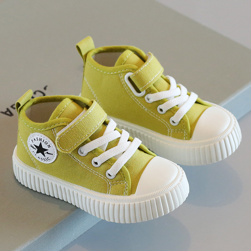Children's canvas shoes 2024 spring and autumn boys casual shoes new girls board shoes soft bottom baby shoes a generation of hair