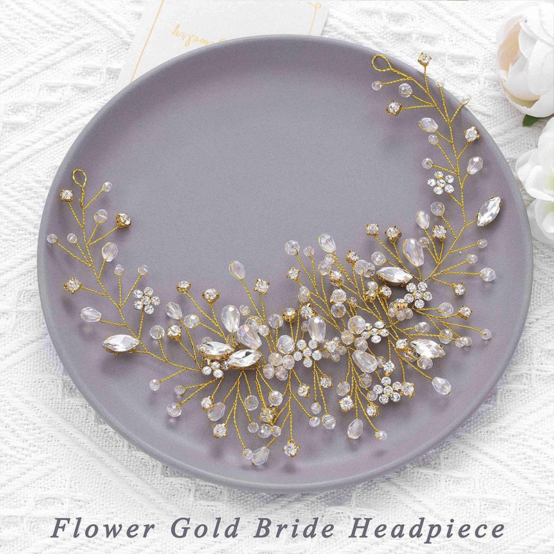 Amazon AliExpress European and American Crystal Headwear Hair Band Rhinestone Hair Accessories Wedding Dress Banquet Headwear Bridal Jewelry