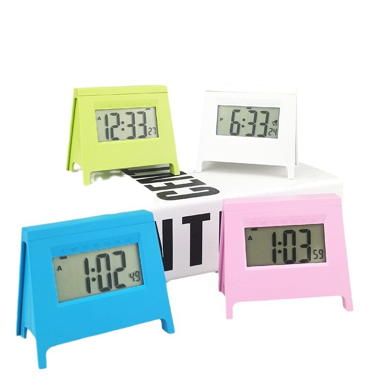 ins mini LCD student alarm clock new electronic clock smart desktop multi-function clock with luminous temperature calendar