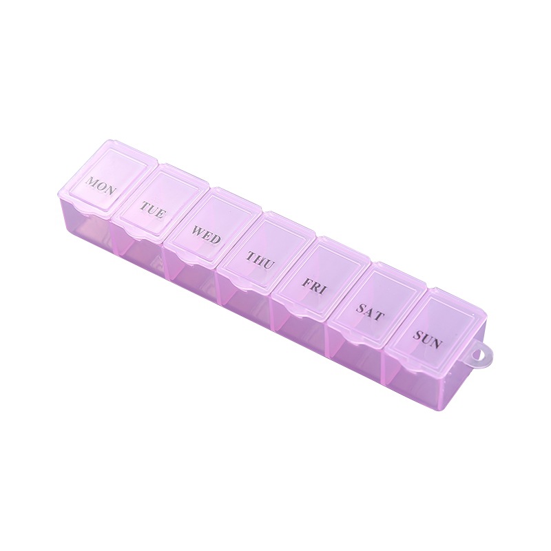 Seven-grid transparent medicine box storage box dustproof sub-packing medicine box 7-day capsule storage box weekly reminder medicine box