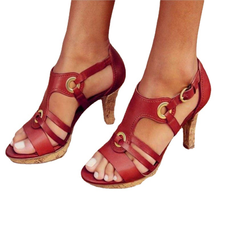 2023 spring and summer giant TWIP foreign trade large size 43 size wish independent station European and American foreign trade high heel women's sandals