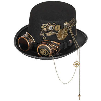 Foreign Trade Explosions Steampunk Top Hat Gear Gothic Glasses Retro Heavy Work Hat Headwear Amazon AliExpress