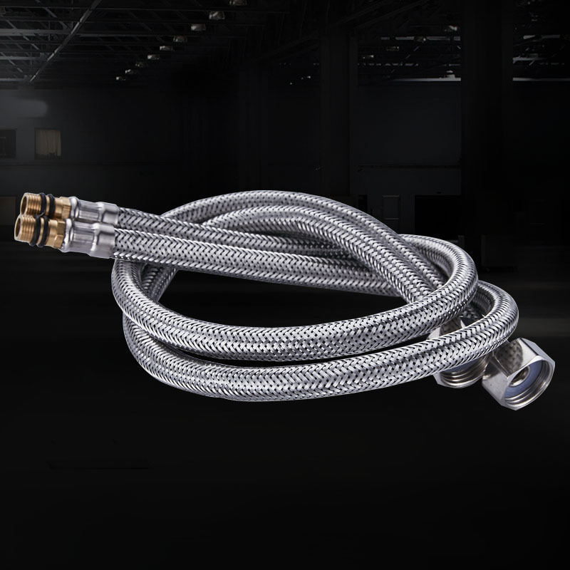 Stainless steel explosion-proof faucet water inlet pipe universal 4 bellows thickened single head pipe bathroom accessories wholesale