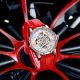 6033A rose gold white shell red silicone strap rose gold white surface