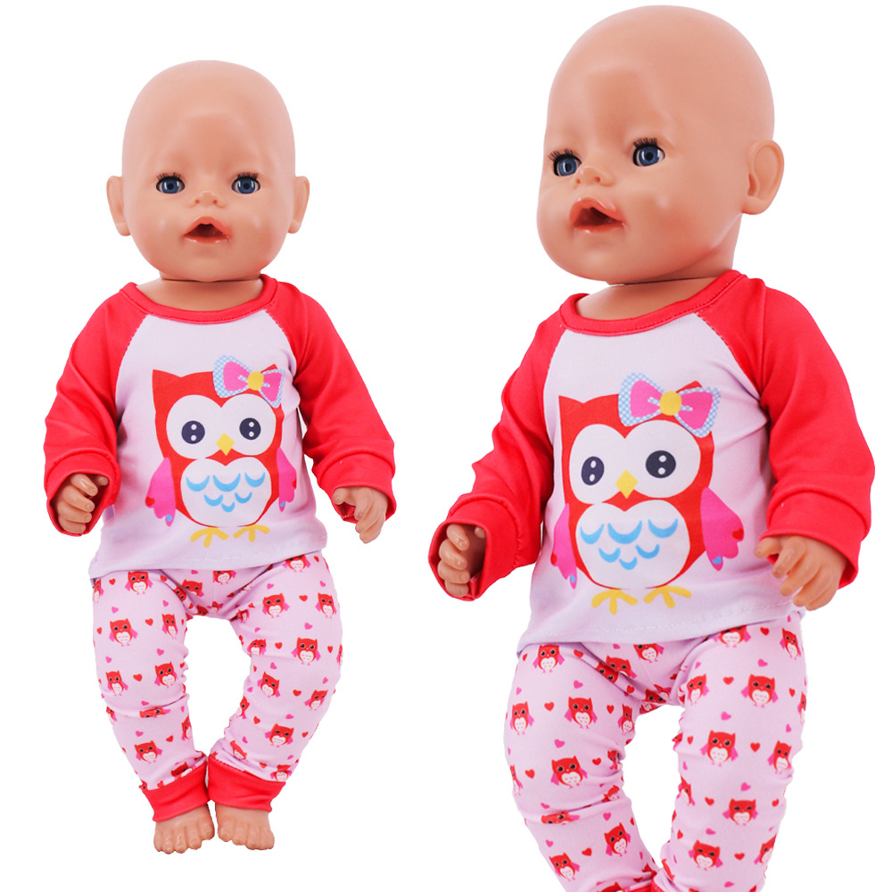 Spot cross-border 18 inch American girl doll long sleeve pajamas summer doll dress casual clothes children's toys