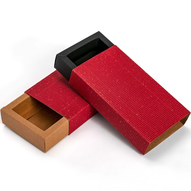 in stock Folding Kraft Paper Box Drawer Box Universal Transparent Frosted Tea Moon Cake Gift Box Custom Made