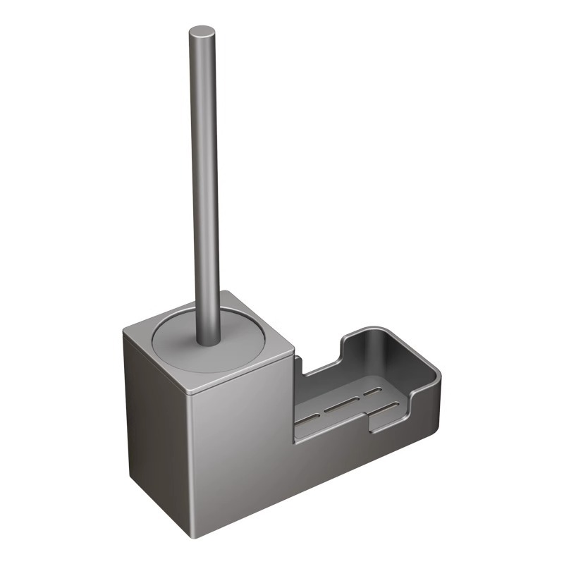 Toilet toilet brush space aluminum no dead angle toilet washing artifact brush wall hanging punch-free household cleaning suit