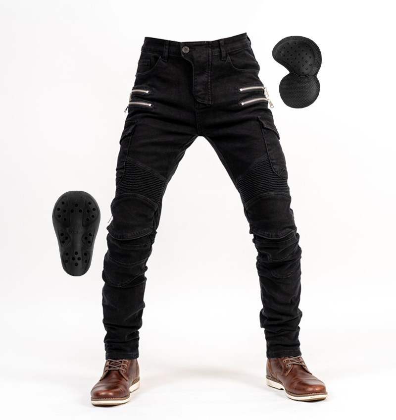 MOTO-PANTS Casual Men's Bike All-Black All-Season Ball Sports Cotton Casual Fashion Pants