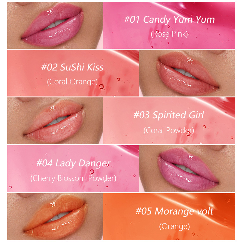 Amazon Explosions Pudaier Europe and America 5 Color Moisturizing Lip Lip Gloss Lip Honey Not Stick Cup Pearlescent Lipstick Lip Glaze