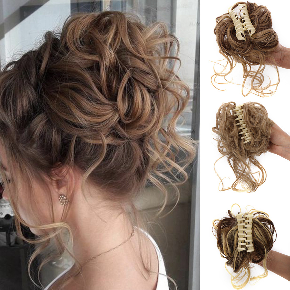 Foreign trade Europe and the United States wig hair ring hair bun messy bun ball head chemical fiber grip clip comfortable daily fluffy spot