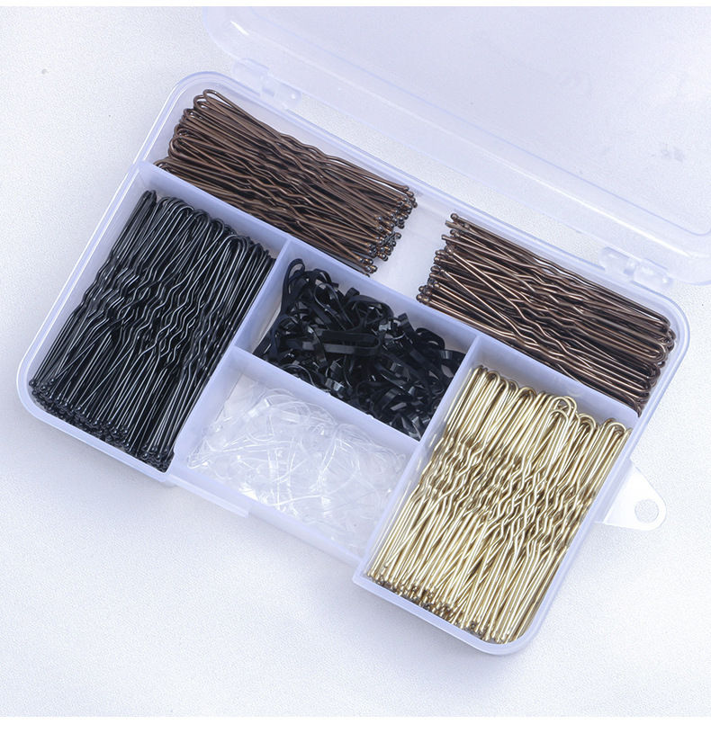 Nouvelle combinaison d'épingles à cheveux en boîte, ensemble de clips noirs en forme de U, ensemble d'épingles à cheveux, boîte entière, coiffure, vente en gros_voghion.com