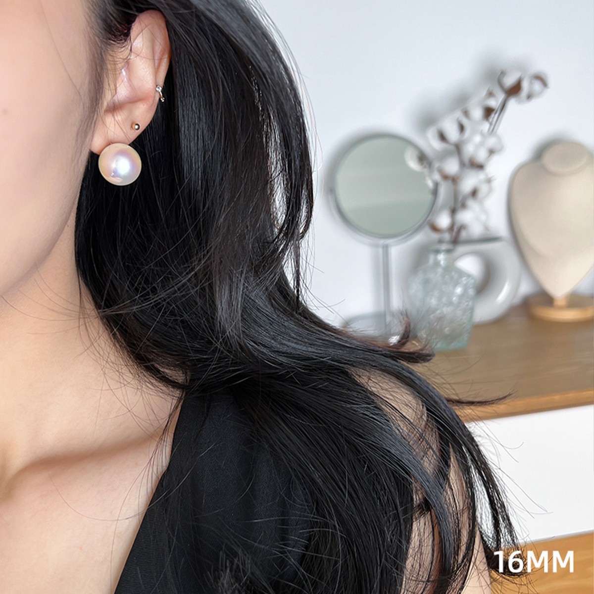 EH0247(16MM white pearl pair)