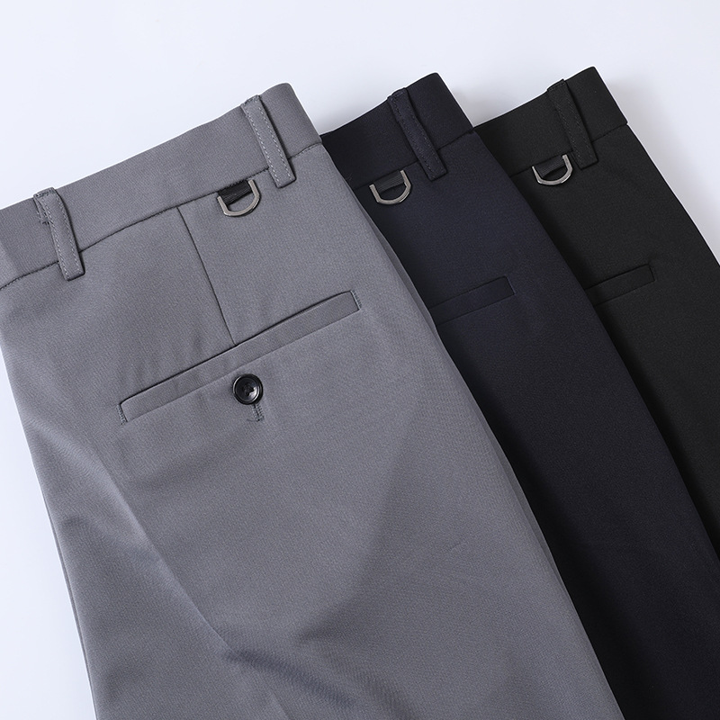 Spring and summer suit pants men's stretch straight slim suit pants men's thin business men's formal casual long pants