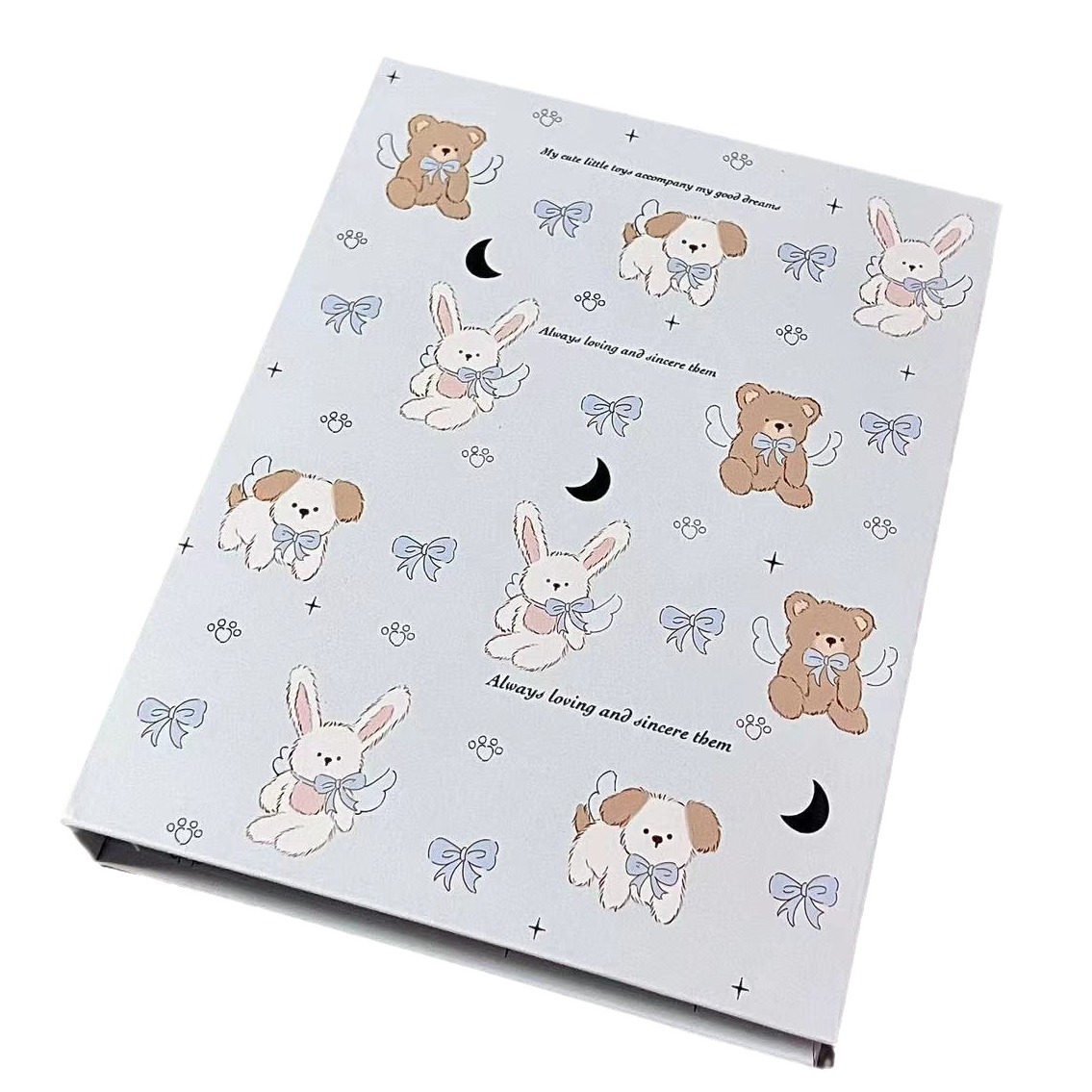 Chanel style Korean style cute bear bear four grid card book A5 advanced photo small card storage book card book Simple