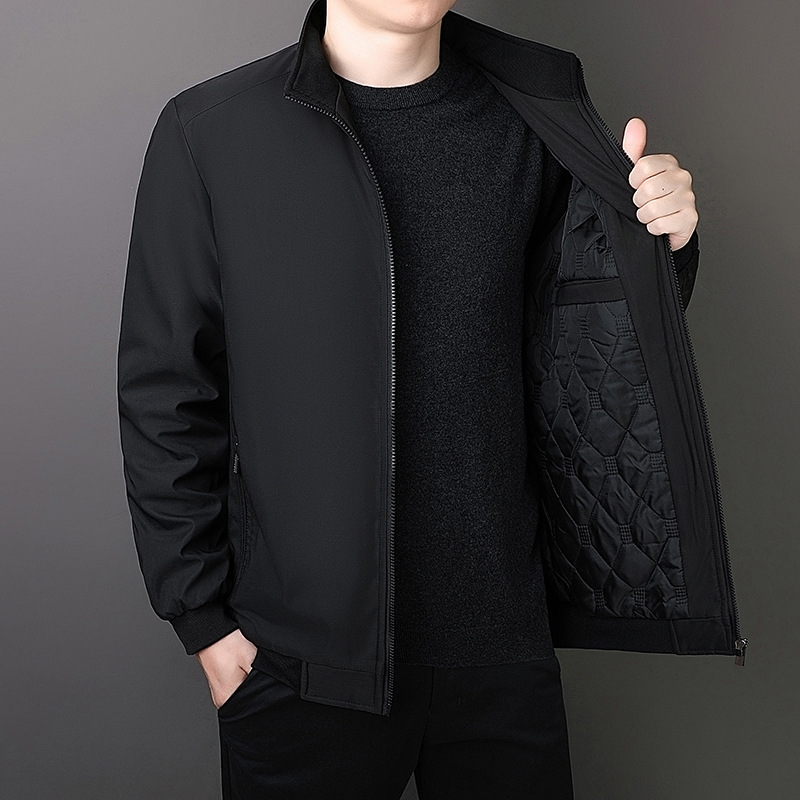 Cross-border coat men's warm dad winter cotton-padded jacket velvet padded padded coat large size men's loose cotton-padded clothes tide
