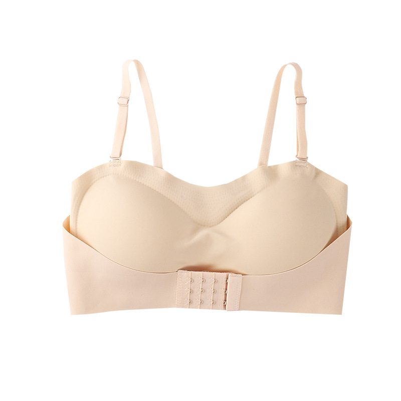 Strapless Underwear Women's Gathered Small Chest Non-slip Wrapping Chest Anti-slip Traceless Strapless Strapless Strapless Inner Coated Invisible Beautiful Back Bra