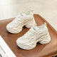 2025 Spring Women's Shoes New Style Small Inner Height Increase Casual Torre Shoes White Shoes Wedge Heeled Platform Platform Mesh Shoes