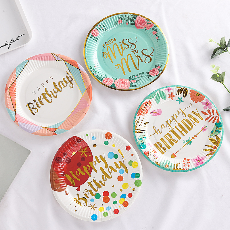 Children's Birthday Party Disposable Plate Picnic Plate Cake Plate Large Paper Plate Dessert Table Decoration Tableware