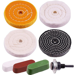 Cross-border supply with handle cloth wheel Mirror Wheel metal polishing flannel wheel wood carving polishing wax beeswax jewelry cloth wheel