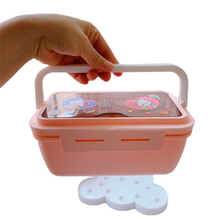 Japanese coolomi portable lunch box girl heart portable portable lunch box student separated lunch box fruit box