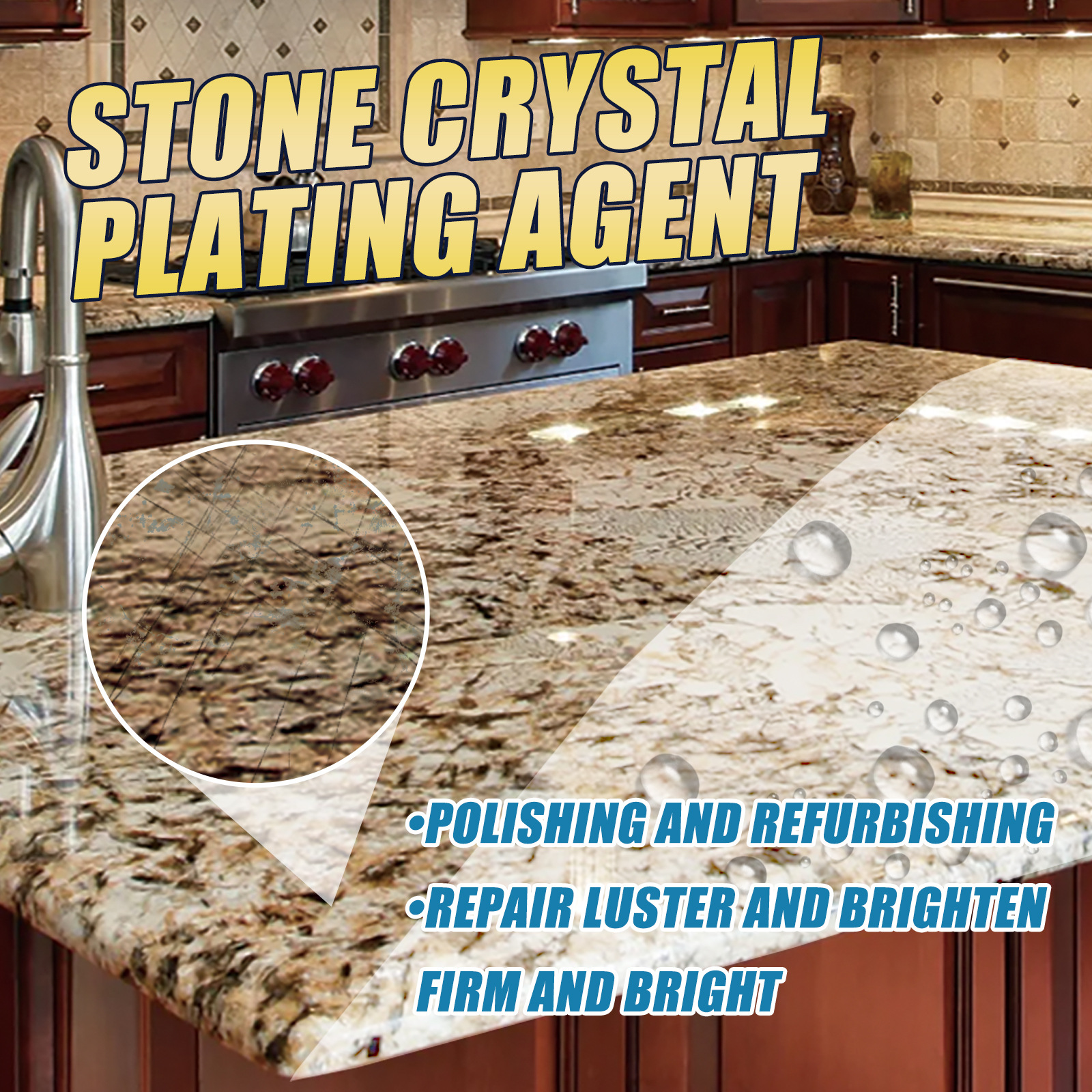 Jaysuing stone crystal plating agent tile countertop kitchen quartz stone scratch repair cleaning stain brightener