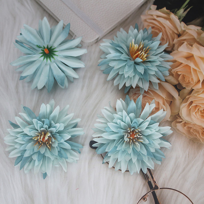 With flower core chrysanthemum head big simulation silk cloth flower DIY home decoration diy material 7.5cm simulation pine needle