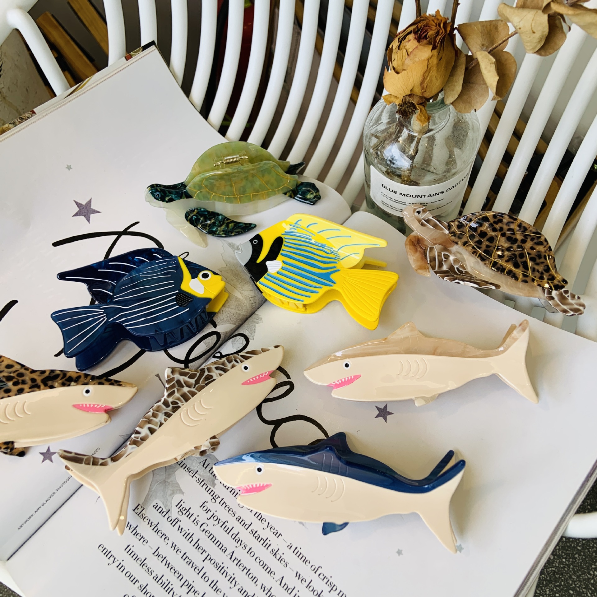 Neue Ozean Serie Essigsäure Clip Nischen Design Tier Pinguin Shark Clip Kreuz-grenze Großhandel Haar Zubehör Pony Clip_voghion.com