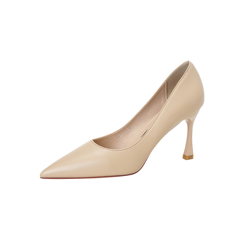6682-A1 Spring New Nude Commuter Professional Temperament All-match Phnom Peng Strip Comfortable Not Tired Women's High Heels