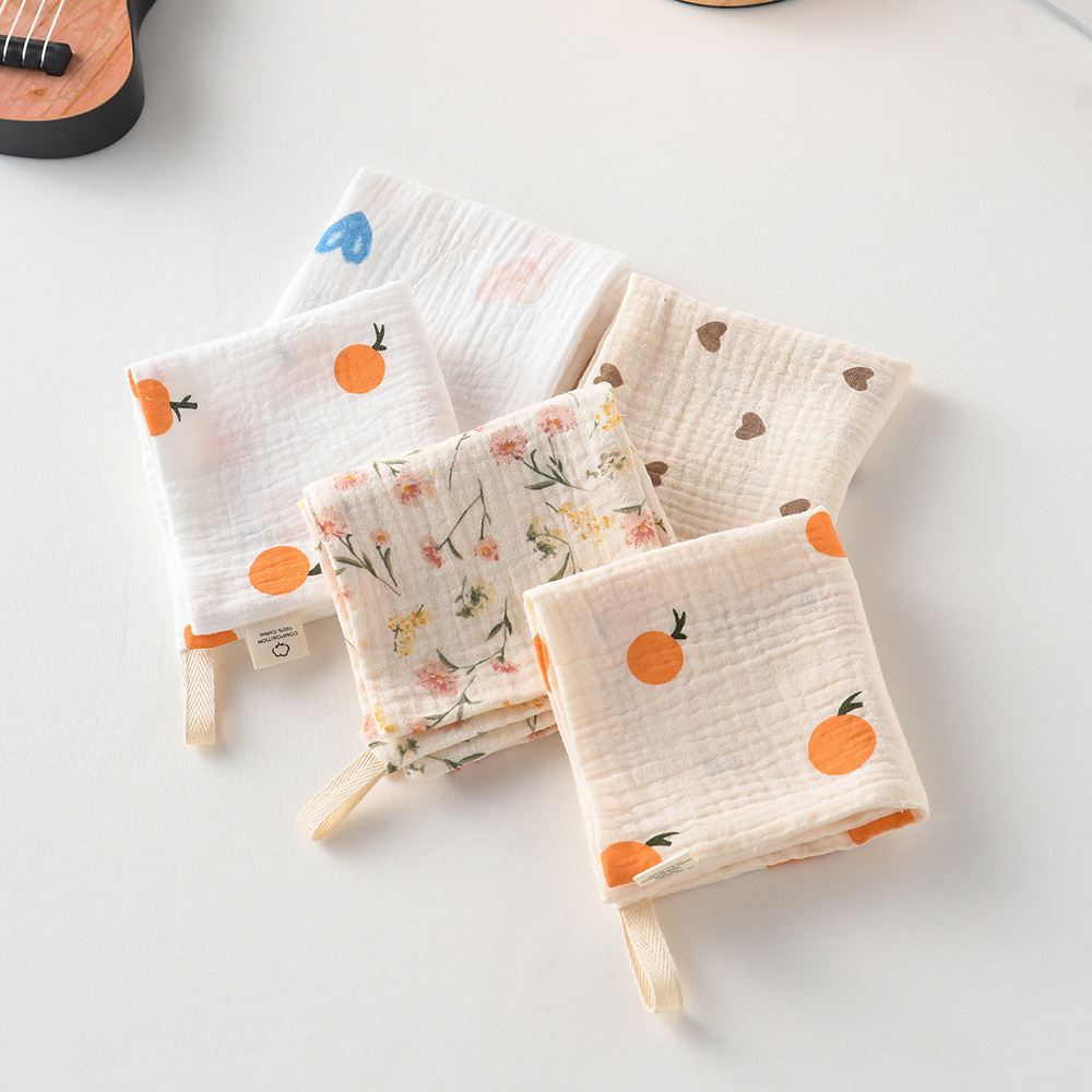Baby saliva towel pure cotton gauze towel baby burp towel children handkerchief newborn super soft face washing small square towel